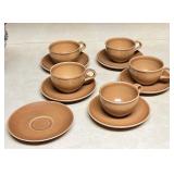 Russel White "Apricot" Iroquois Cups & Saucers