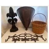 Fleur-de-lis Finial, Basket, Planter, Dragonfly