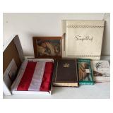 American Flag, Scrap Book, Gloves, Bible etc