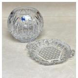 Crystal Vase & Candy Dish w/handles