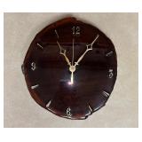 Burl Clock w/Gold Tone Markers