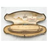 Vintage "Lotus" 3-Strand Simulated Pearl Necklace