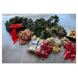 Christmas Bows, Ornaments, Wreath, Garland