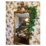 Very Nice Gold Gilt Mirror 21" x 41 1/2" with Ivy