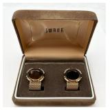 Vintage Swank Gold Tone Cufflinks in Original Box