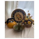 VTG Chamberstick/Tea Kettle/Floral Arrangement etc