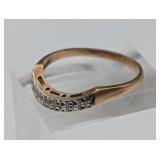 14K Hold & Diamond Ring