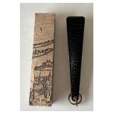 1960s Italian faux alligator black vinyl  brush