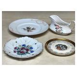 Creamer, flower Plate, 2 plates (1 w/Gold Trim)