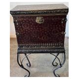VTG Embossed Leather Storage Trunk
