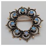 14K Gold & Opal Brooch