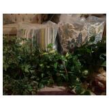 4-Beautiful Pillows & 3 Floral Silk Arrangements
