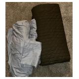 Modern Queen Gray Quilt & Queen Blue Sheets