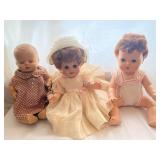 3 Vintage Dolls Plastic