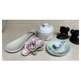 Candleholders, Spoon Rest, Covered Dish, Rose