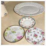 Turkey Platter, 3 Decorative Plates