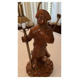 Splendid VTG Mahogany "Light House Captain" Lamp