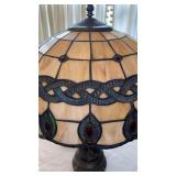 Exquisite Tiffany Style Lamp w/Bronze Angel Base