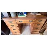 Vintage Mid-Century Wood Desk with Drawers