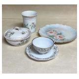Hand Painted Covered Dish/Plate/Glass/Cup/Saucer