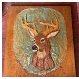 Wooden Carved Deer Picture