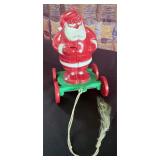 VTG 1950s Rosen Rosbro Hard Plastic Santa On Wheel