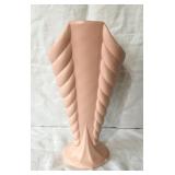 VTG Art Deco Style Pearl Pink Czech Pottery Vase