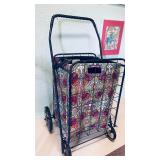 Folding Utility Shopping Cart w/Liner