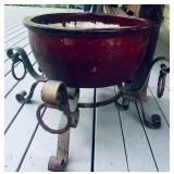 Ceramic Planter with Metal  Stand
