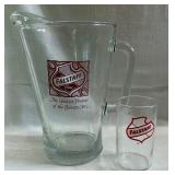 Vtg. Fallstaff Beer Glass Pitcher & Glass