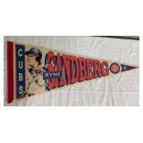 Vtg. 1989 Chicago Cubs Ryne Sanberg Pennant