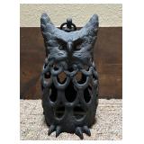 Vintage 11' Cast Iron Hanging Owl Garden Lantern