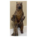 Vtg. Resin Dept. 56 Bear & Tree Candlestick Holder