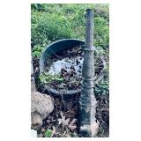 Concrete Pillar & Oval Rubber Container