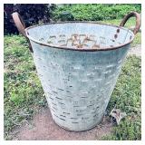 Vintage Metal Olive Bucket/Planter