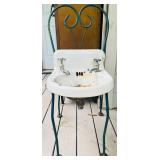 Vintage Sink on Green Chair Planter