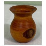 Small Handcrafted Locally Burl Wood Vase
