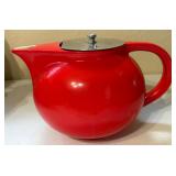 Vtg. Ceramic Czechoslovakia Teapot w/ Strainer