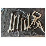 Box of Wrenches, C-Clamp Vice Grip, Vice Grips