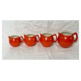 Vintage Czech Pottery Graduated Size Pitchers