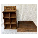 Wooden Wall Shelf & 'Boss Brand Sugared Dates' Box