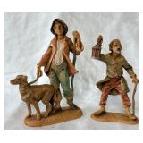 2 Fontanini Polymer Resin Hand-painted Figurines