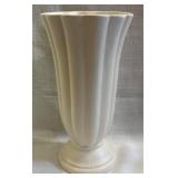 Vtg. Erphila Czechoslovakia White Ribbed Vase