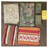 4 Nice Table Cloths, 8 Green Napkins & 2 Yellow