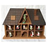 House-Shaped Decor w/ Mini Rabbits & Grasshopper