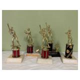 Lot of 5 Vtg Baseball Trophies