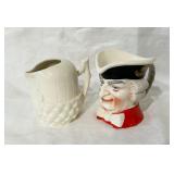 Czech Ceramic Acorn Creamer & Toby Mug