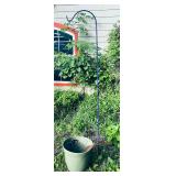 Shepherd's Hook, Metal Butterfly & Plastic Planter