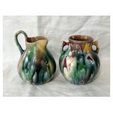 Vintage Czech Art Pottery Pitcher & Vase