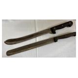2 Large Vtg. Kitchen Knifes